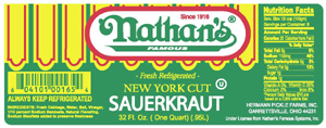 Nathan's Sauekraut Lable